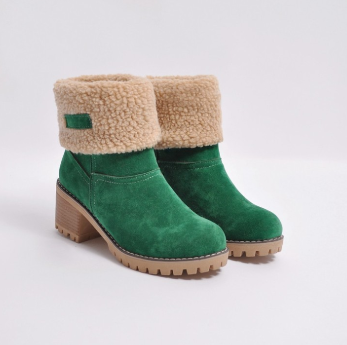 Fleece Lined Chunky High Shaft Suede Boots