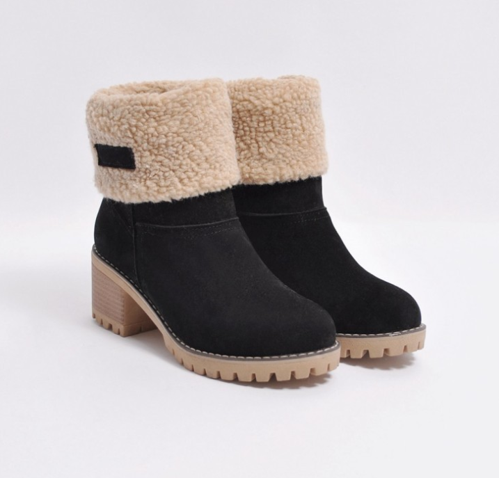 Fleece Lined Chunky High Shaft Suede Boots