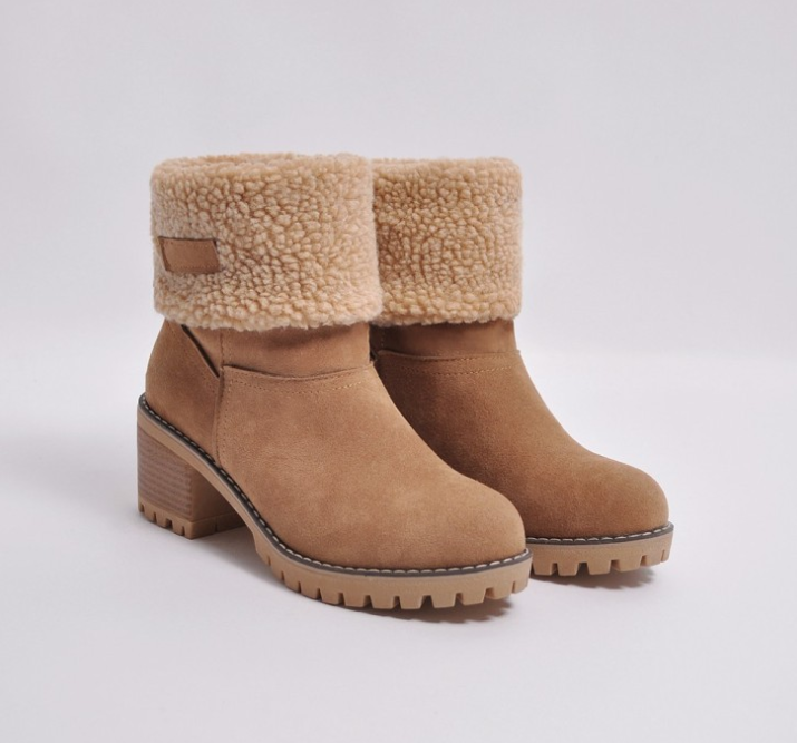 Fleece Lined Chunky High Shaft Suede Boots
