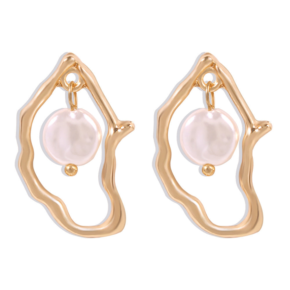 Irregular Pearl Dangle Earrings