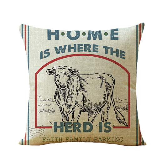 Farmhouse Linen Decorative Throw Pillow