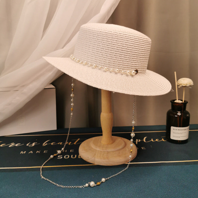 Beaded Chain Straw Hat