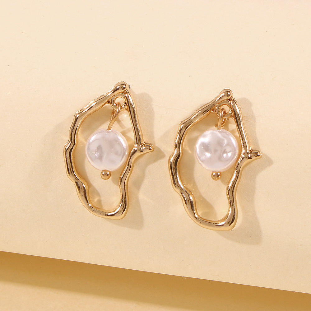Irregular Pearl Dangle Earrings