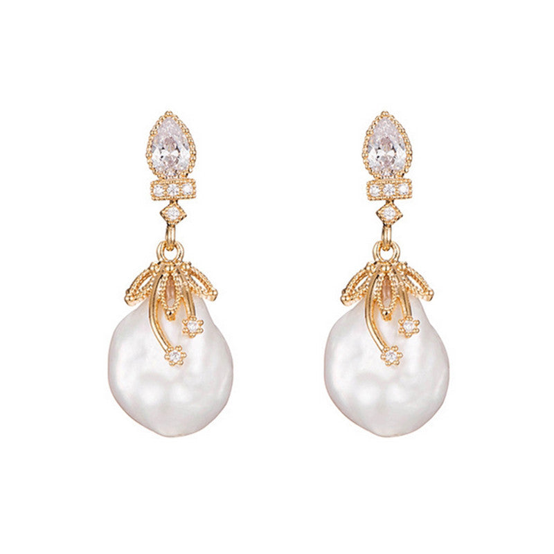 Baroque Elegance Freshwater Pearl Dangle Earrings