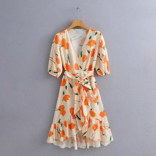 Tangerine Tulips Dress