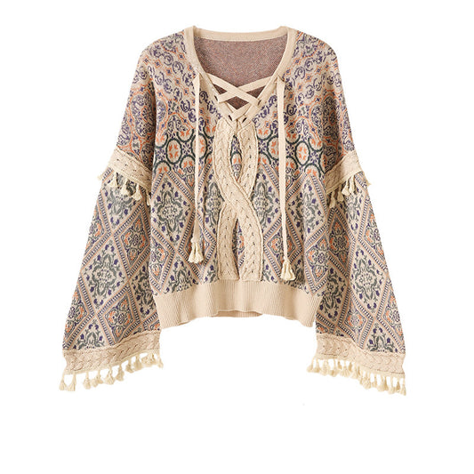 Guided Path Tassel Sweater
