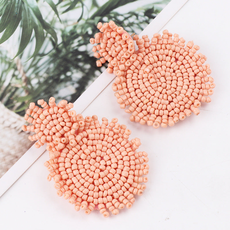 Boho Beaded Fringe Drop Earrings