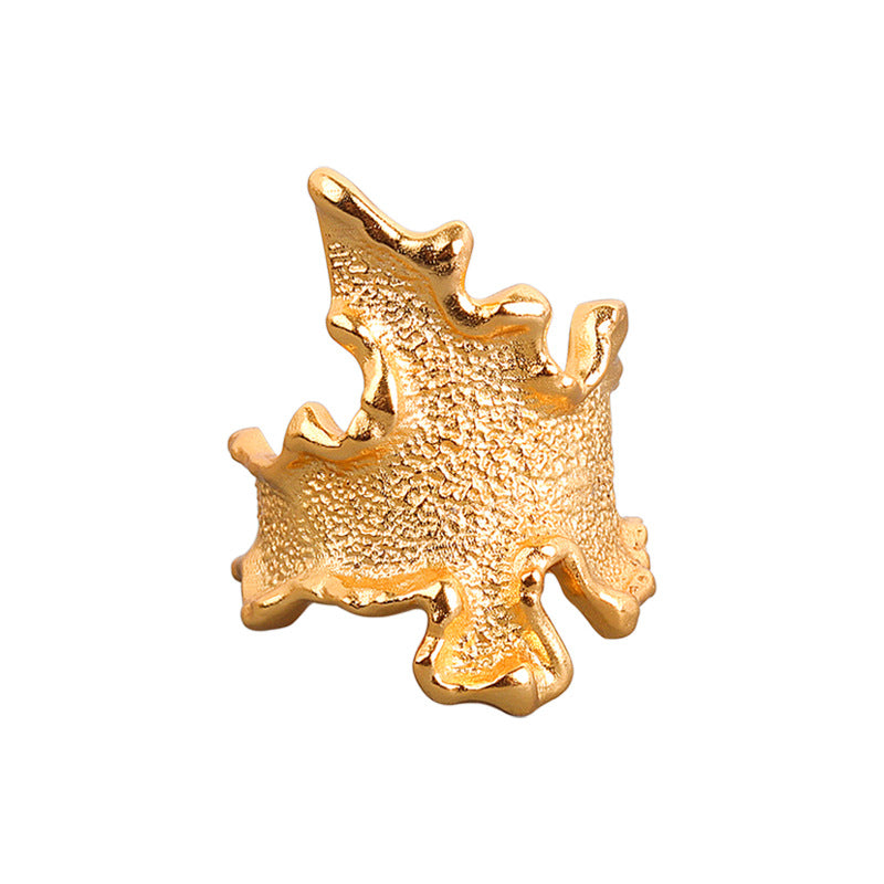 Boho Organic Shape Textured Ring