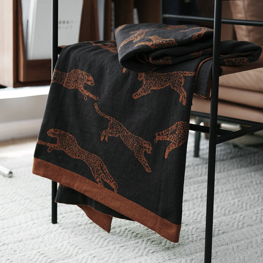 Copper and Onyx Leopard Blanket