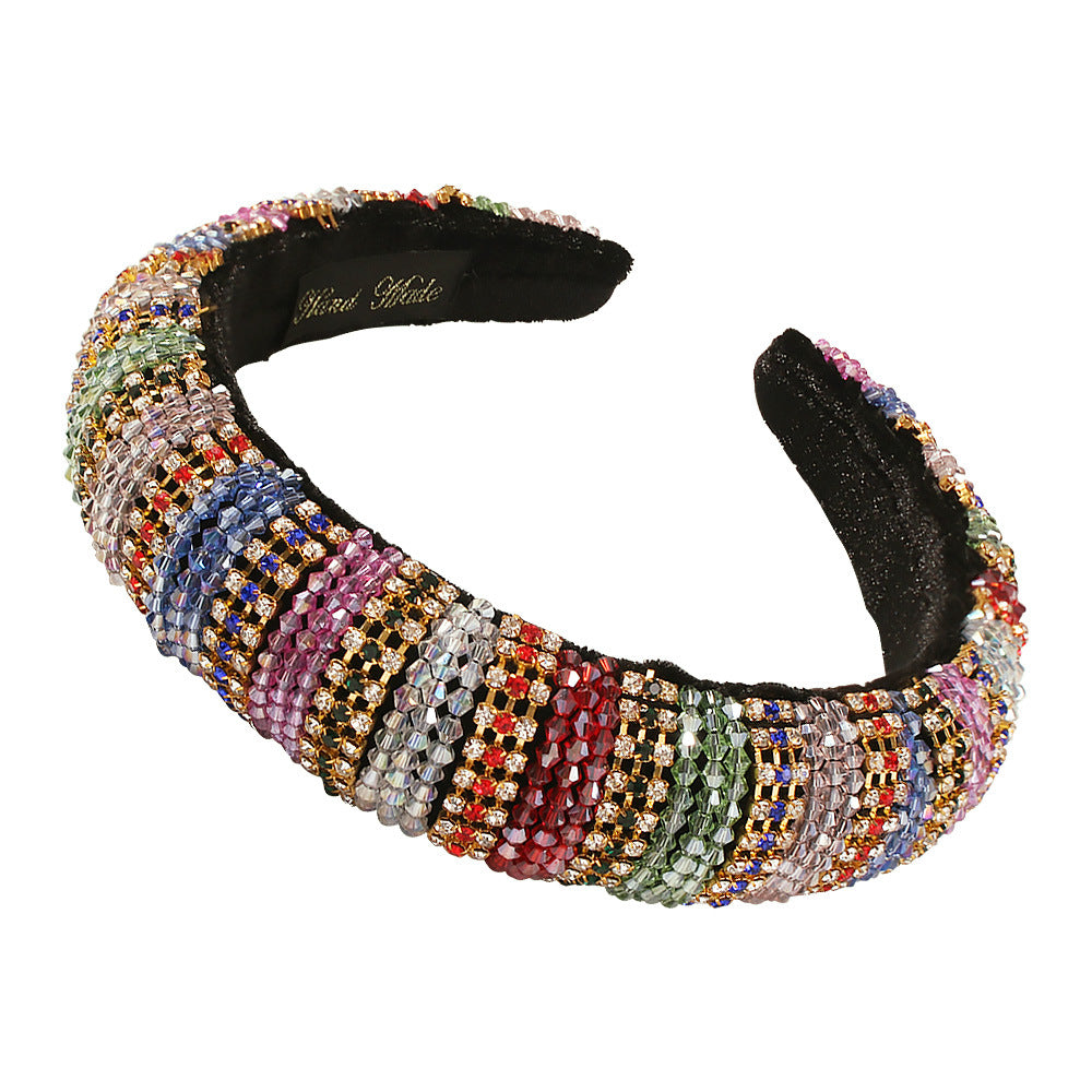 Striped Rhinestone Headband