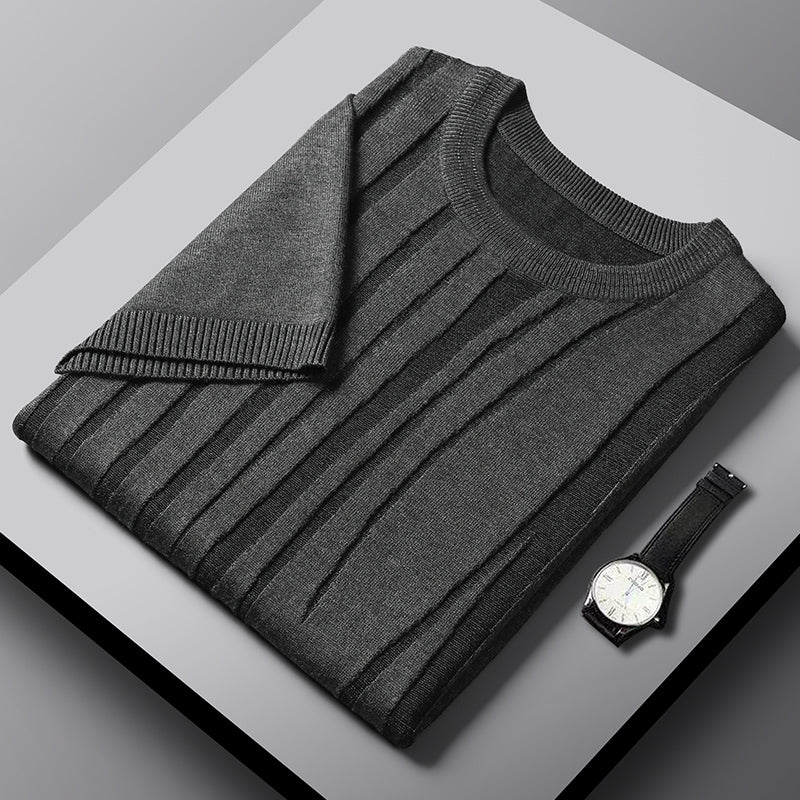 Men's Abstract Line Pattern Thin Knit Shirt