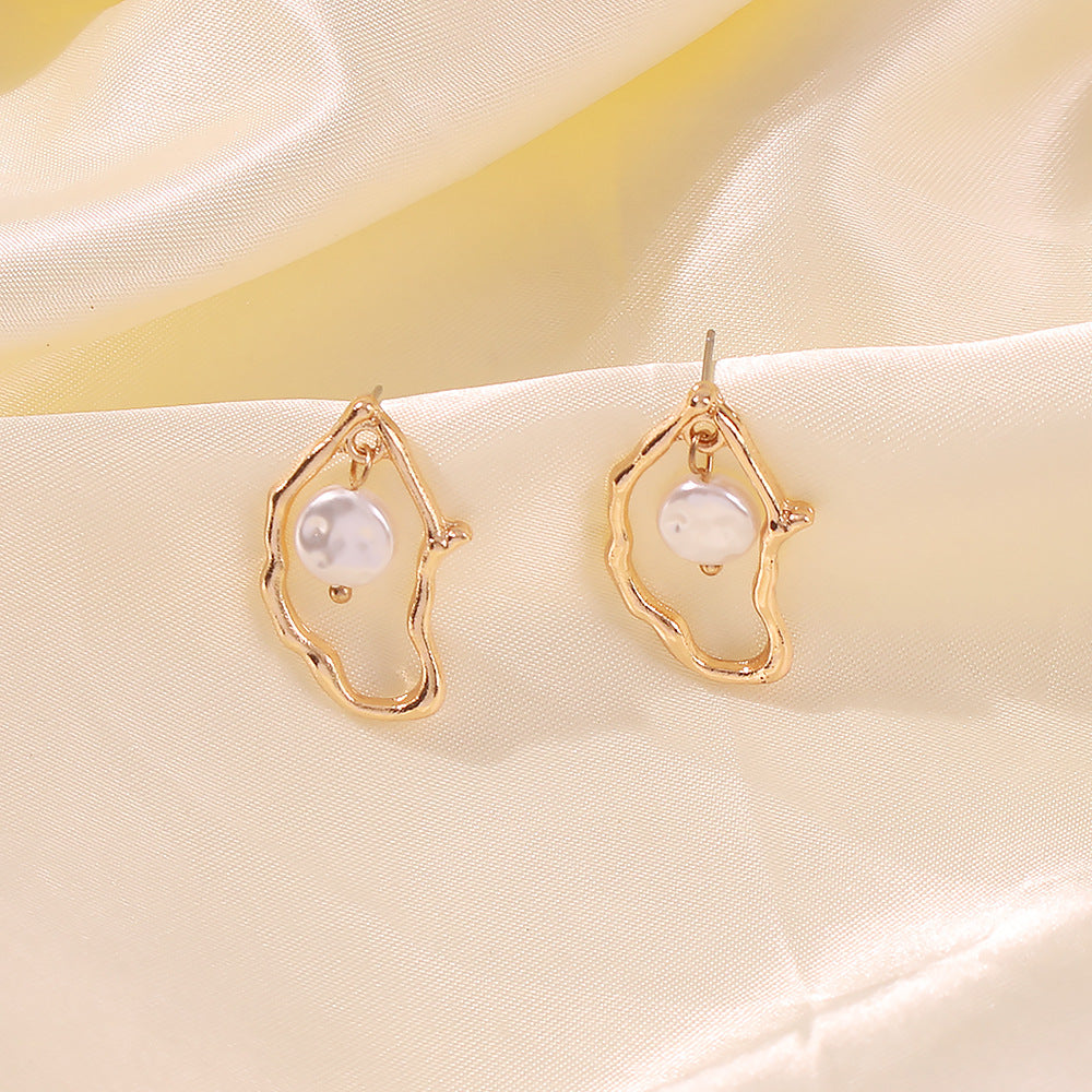 Irregular Pearl Dangle Earrings