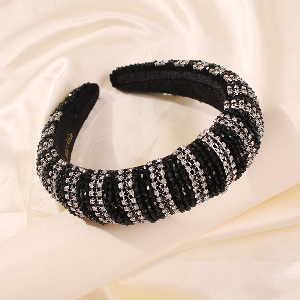 Striped Rhinestone Headband