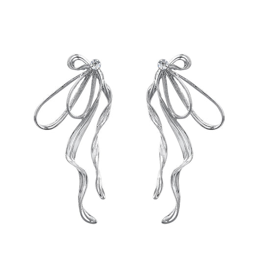 Silver Bow Earrings