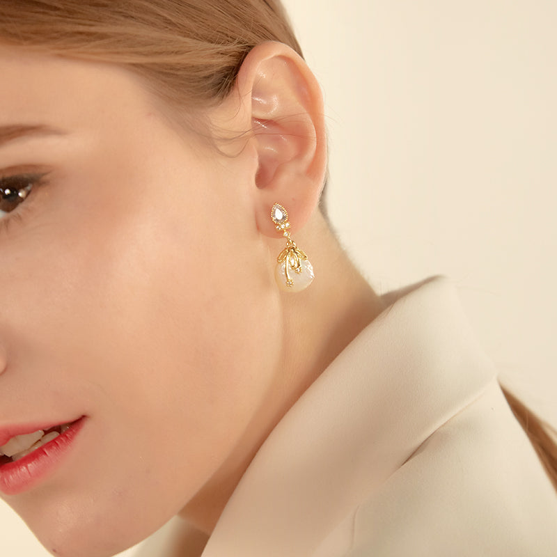Baroque Elegance Freshwater Pearl Dangle Earrings