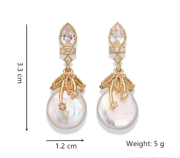 Baroque Elegance Freshwater Pearl Dangle Earrings