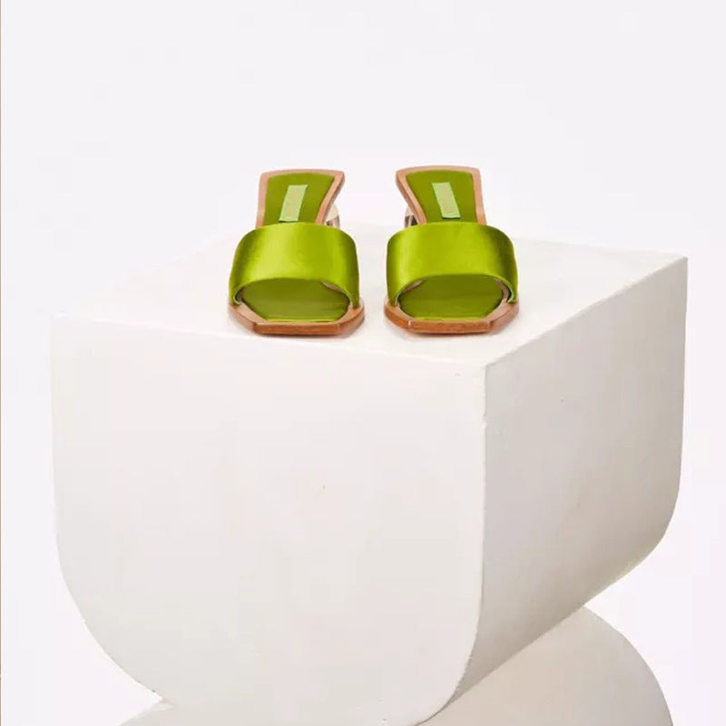 Glass Ball Satin Kitten Heel
