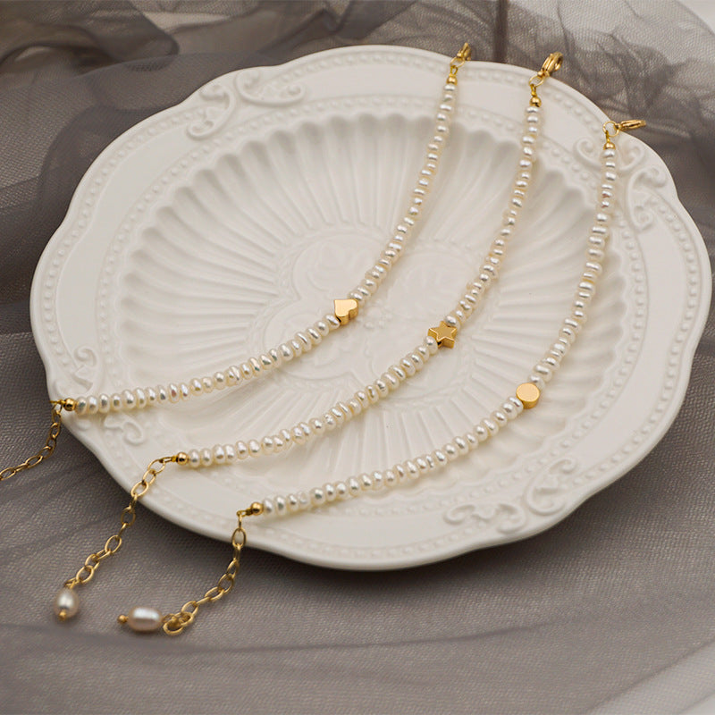 Adjustable Pearl Bracelet with Charm