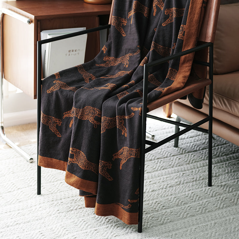 Copper and Onyx Leopard Blanket