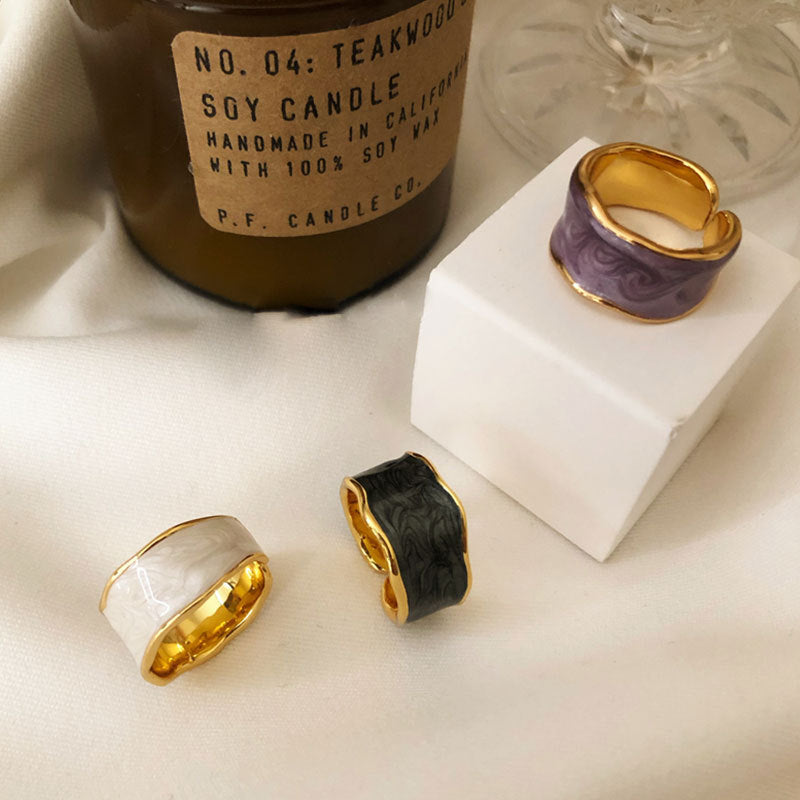 Marbled Irregular Shape Ring
