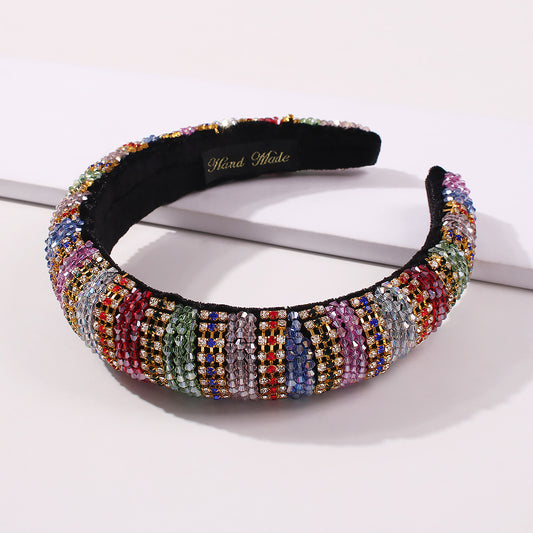 Striped Rhinestone Headband