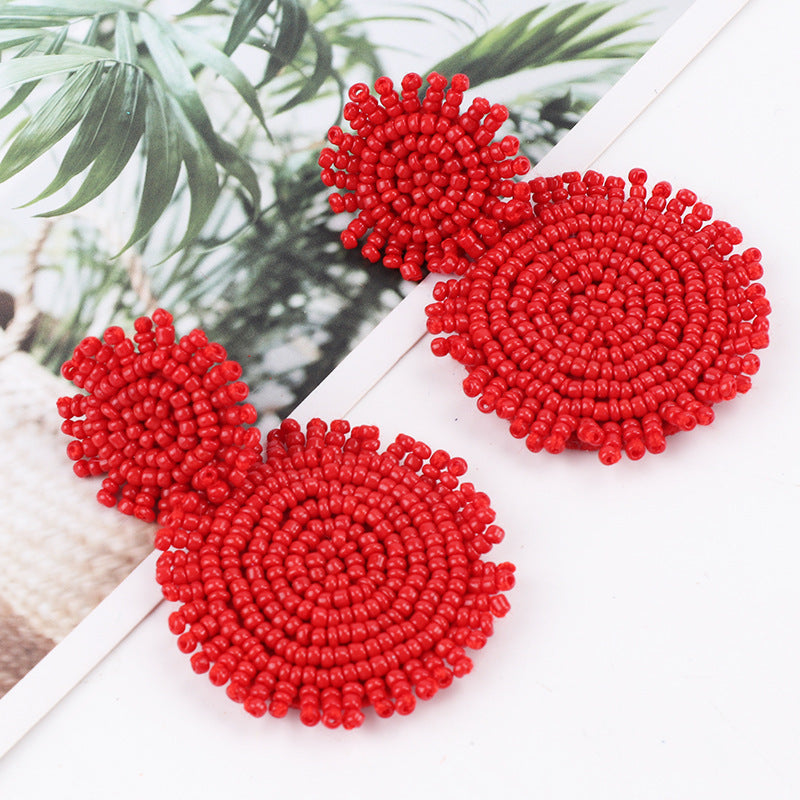 Boho Beaded Fringe Drop Earrings