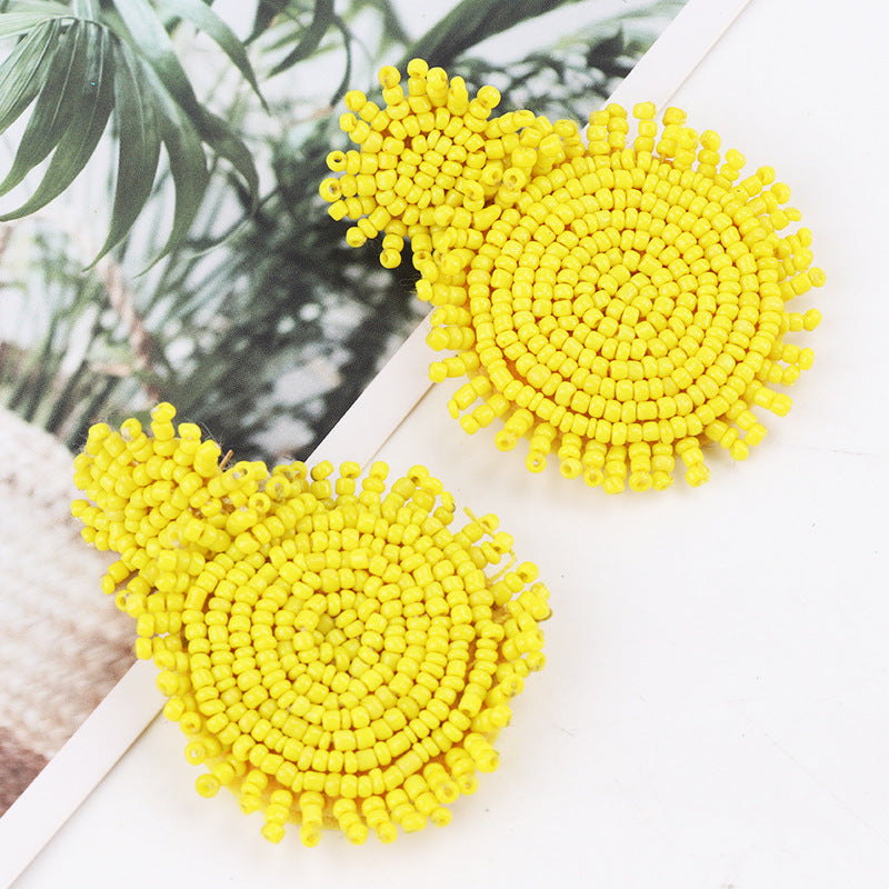 Boho Beaded Fringe Drop Earrings