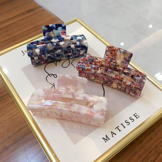 Marbled Rectangle Claw Clip