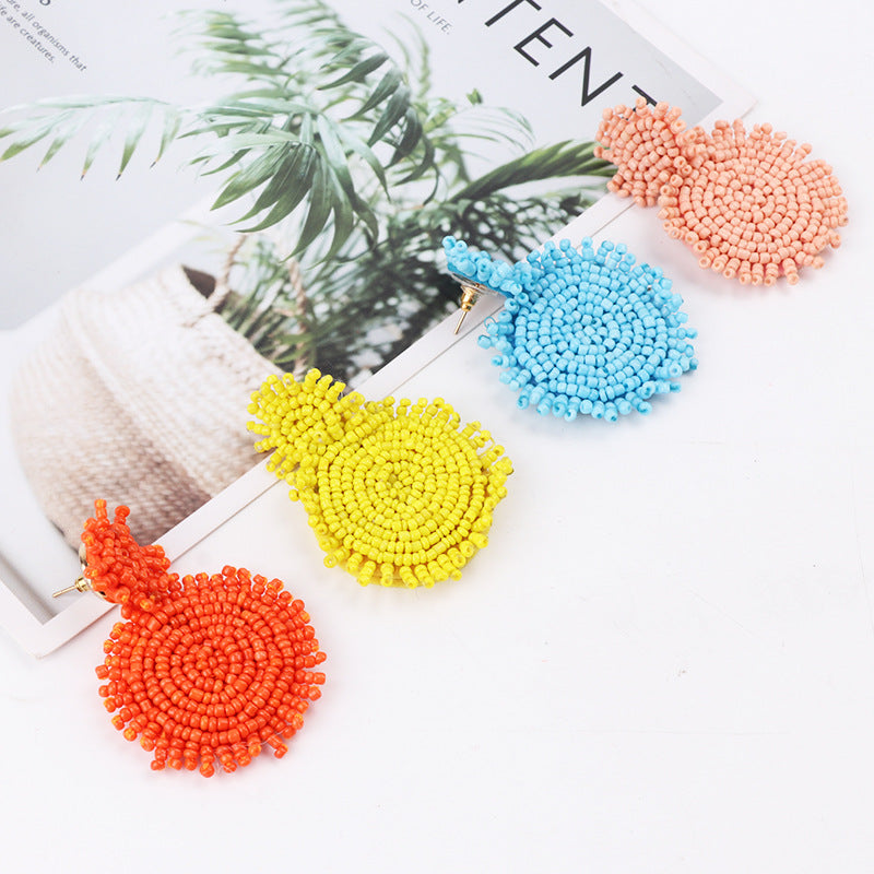 Boho Beaded Fringe Drop Earrings