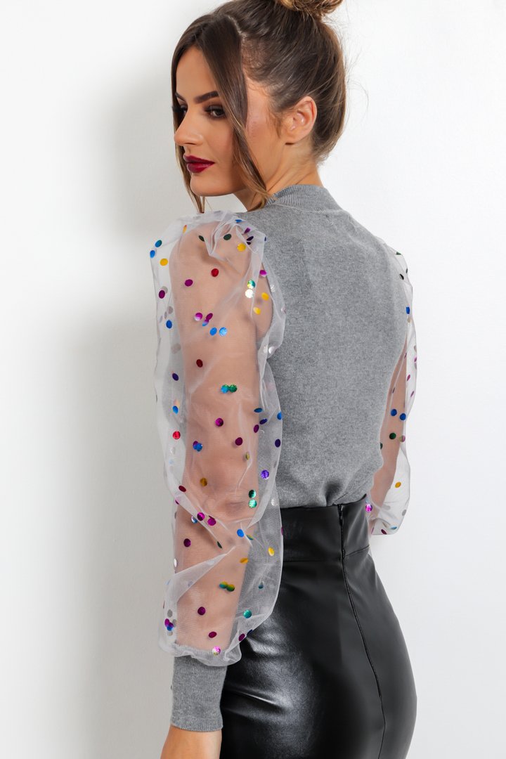 Confetti Polka Dot Mesh Top