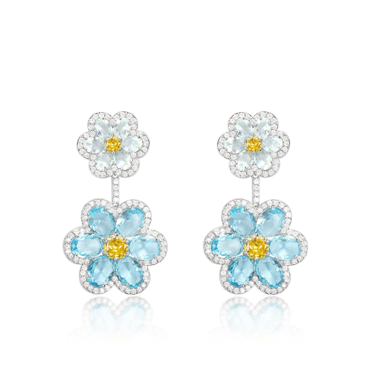 Flower Power Crystal Drop Earrings