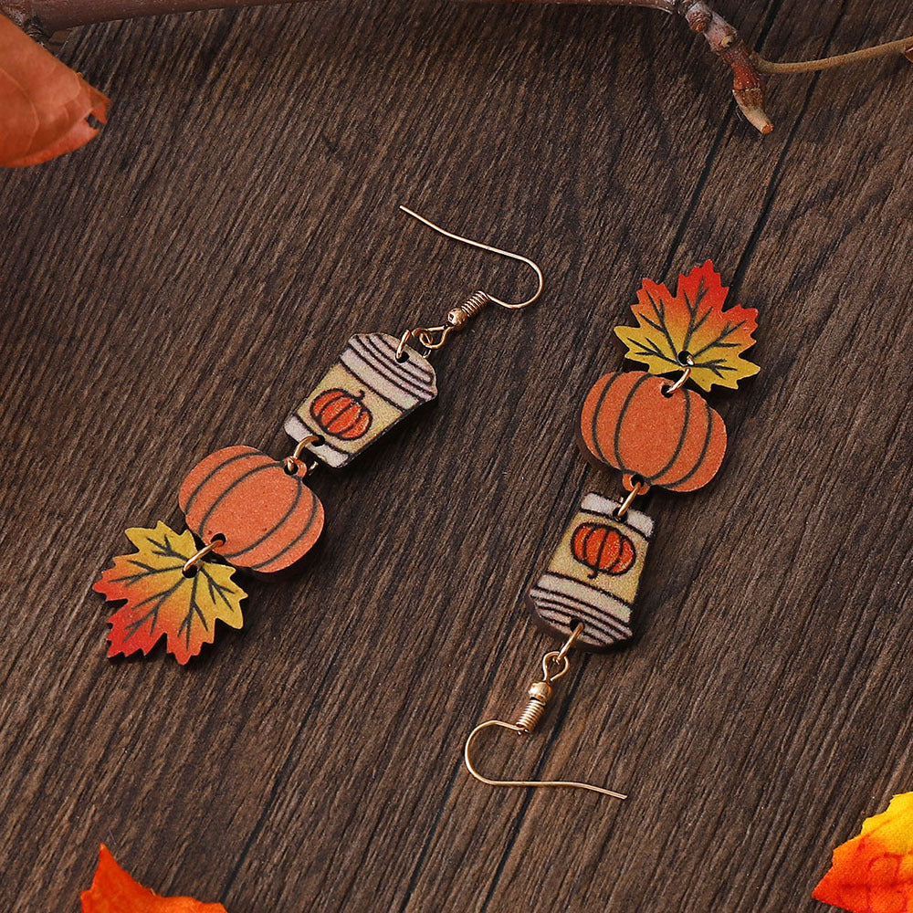 Pumpkin Spice and Maple Leaves Fall Earrings