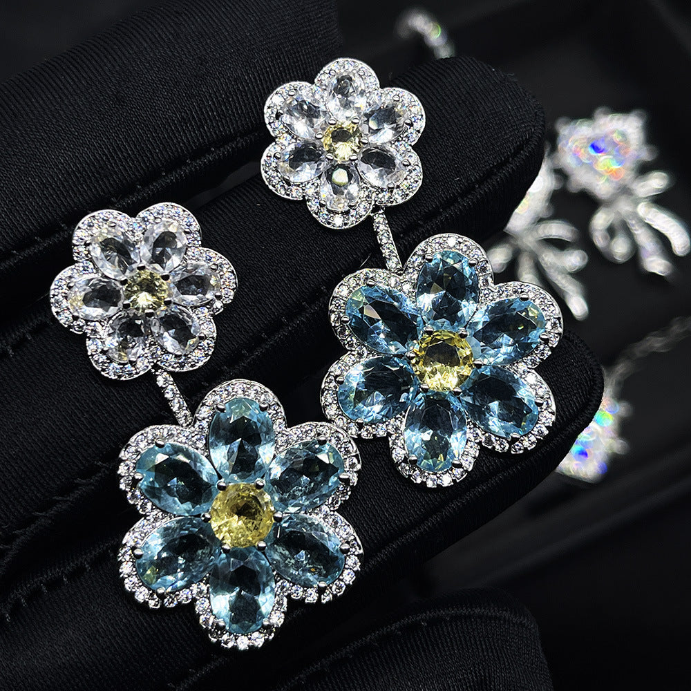 Flower Power Crystal Drop Earrings