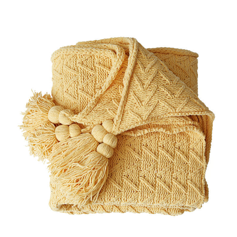 Cozy Knitted Tassel Blanket
