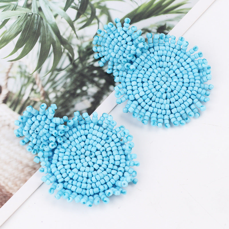 Boho Beaded Fringe Drop Earrings